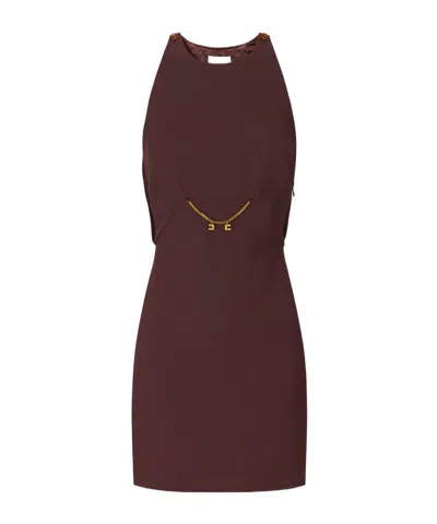 ELISABETTA FRANCHI CHAIN-EMBELLISHED SLEEVELESS DRESS
