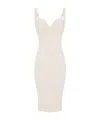 Elisabetta Franchi Dress With Embroidered Scallop In Butter Color