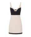 Elisabetta Franchi Heart Neck Mini Dress With Spaghetti Straps In Butter/black