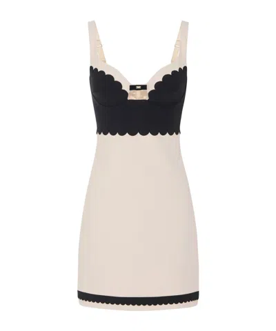 ELISABETTA FRANCHI ELISABETTA FRANCHI DOUBLE LAYER SLEEVELESS DRESS