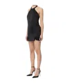Elisabetta Franchi Dress In Duchess Satin With Satin Bows In Black