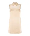 Elisabetta Franchi Embroidered Keyhole Back Sleeveless Dress In Brown