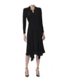 Elisabetta Franchi Dress In Georgette Fabric With Jewel Foulard Scarf In Black