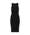 Elisabetta Franchi Dress In Knit Fabric With Crossover Laces In Black