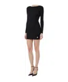 Elisabetta Franchi Dress In Knit Fabric With Crossover Laces In Black