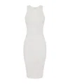Elisabetta Franchi Dress In Knit Fabric With Crossover Laces In Ivory