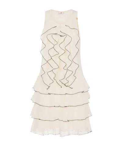 Elisabetta Franchi Viscosa Dress In Neutral