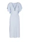 Elisabetta Franchi Scalloped Sleeves V-neck Midi Dress