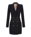 Elisabetta Franchi Chain-embellished Double-breasted Dress In Black
