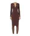 Elisabetta Franchi Dress In Lightweight Crêpe Fabric With Jewel Chain In Burgundy