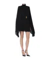 Elisabetta Franchi Dress In Lurex Jersey Fabric With Asymmetric Sleeves In Black