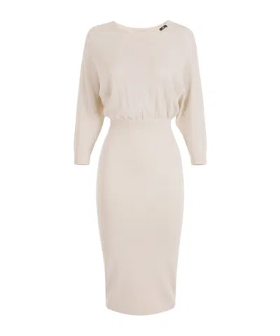 Elisabetta Franchi Dress In Lurex Viscose Fabric In White
