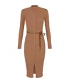 Elisabetta Franchi Dress In Openwork Knit Fabric With Jewel Belt In Multi