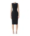Elisabetta Franchi Crossover-lace Crepe Midi Dress In Black