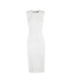 Elisabetta Franchi Dress In Knit Fabric With Crossover Laces In Ivory
