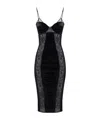 Elisabetta Franchi Dress In Velvet And Floral Lace Fabrics In White