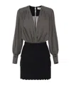 Elisabetta Franchi Dress In Viscose Fabric With Polka Dot Print And Embroidered Scallop