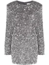 Elisabetta Franchi Sequinned Chenille Mini Dress In Metallic