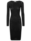 Elisabetta Franchi Pointelle-knit Midi Dress In Nero