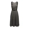 Elisabetta Franchi Organza Midi Dress In Nero Burro