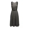 Elisabetta Franchi Organza Midi Dress In Nero Burro