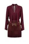 Elisabetta Franchi Fringe-detail Mini Dress In Red