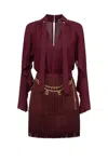 Elisabetta Franchi Fringe-detail Mini Dress In Red