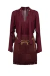 Elisabetta Franchi Fringe-detail Mini Dress In Red