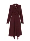 Elisabetta Franchi Wrap-design Flared Dress In Red