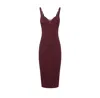 Elisabetta Franchi Stretch Crepe Midi Dress In Rouge Noir