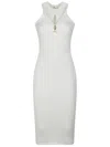 Elisabetta Franchi Fitted Midi Dress With Cut-out Details In White