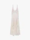 Elisabetta Franchi Red Carpet Dress In Silk Georgette Fabric And Embroidered Lace In White