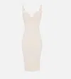 Elisabetta Franchi Dress With Embroidered Scallop In Neutral