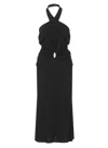 Elisabetta Franchi Lightweight Jersey Dress With Crossover Neckline In Black