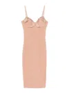 Elisabetta Franchi Dress With Satin Bows In Neutral