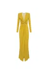 Elisabetta Franchi Piercing-detail Jersey Gown In Yellow
