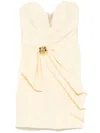 Elisabetta Franchi Strapless Yellow Dress With Sweetheart Neckline