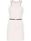 Elisabetta Franchi Mini Dress With Removable Belt And American Neckline