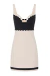 Elisabetta Franchi Heart Neck Mini Dress With Spaghetti Straps