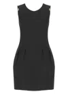 Elisabetta Franchi Linen And Viscose Dress In Black