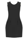 Elisabetta Franchi Linen And Viscose Dress In Black