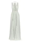 Elisabetta Franchi Red Carpet Dress Made Of Lurex Jersey Fabric With Belt