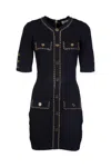 Elisabetta Franchi Viscose Mini Dress With Chain In Black