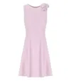 Elisabetta Franchi Light Crepe Dress With Floral Detail In Pink