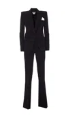 Elisabetta Franchi Tailored Black Suit With Fitted Blazer And Straight-leg Trousers In Black