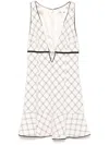 Elisabetta Franchi Diamond-print Crepe Mini Dress In Beige