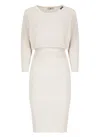 Elisabetta Franchi Dress In Lurex Viscose Fabric In Beige