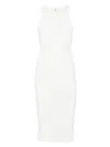 Elisabetta Franchi Dress In Knit Fabric With Crossover Laces In Beige