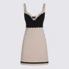 Elisabetta Franchi Heart Neck Mini Dress With Spaghetti Straps In Beige