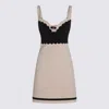 Elisabetta Franchi Heart Neck Mini Dress With Spaghetti Straps In Beige